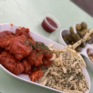 Chicken nuggets &amp; garlic parm fries
