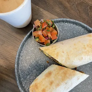 Breakfast burrito with coffee, it was delicious!