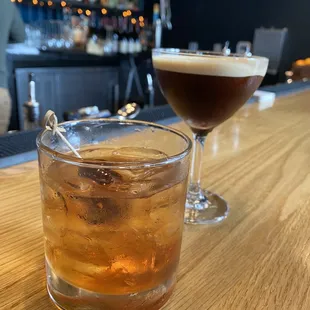 Smokey old fashioned &amp; espresso martini