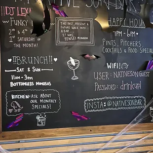 Bottomless Mimosas, Happy Hour,  and wifi