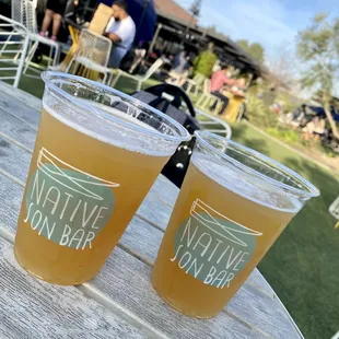Hazy IPA out on the patio.