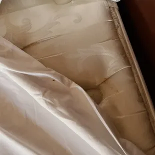 Stained , nasty beds. No mattress protector or fitted sheets.