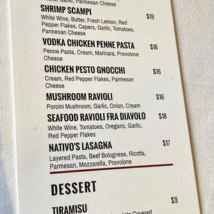 menu