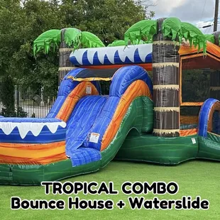 Tropical Combo / Bounce House with Waterslide