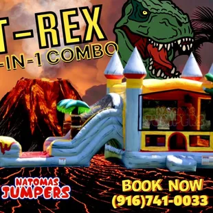 T-Rex 6-in-1 Combo! If you need a Sacramento Bounce House Rental, contact Natomas Jumpers