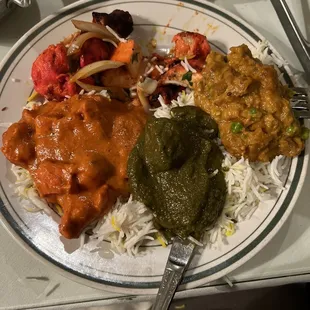 Chicken Tikka Masala Lamb Saag Paratha