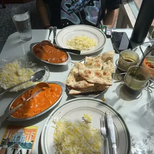 Chicken Tikka Masala, Lamb Vindaloo, Garlic Naan