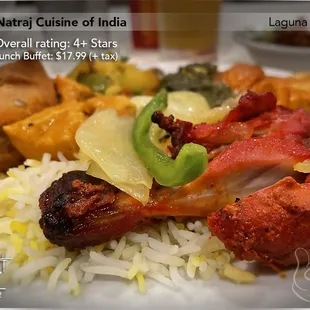Tandoori Chicken - Very moist &amp; delicious. Often I find the tandoori chicken to be more on the dry side. This was very good!
