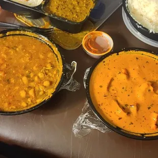 Channa Masala Chicken Tikka Masala Roti Basmati Rice