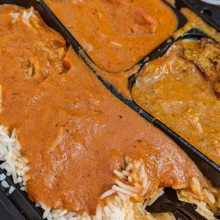New Togo plates: chicken Tikka masala and chicken coconut curry