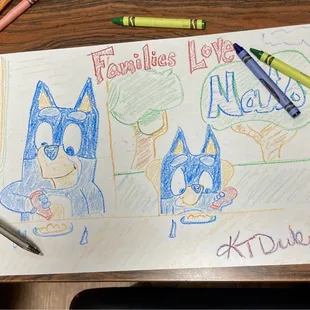 Generations of families love eating at Nat's, even Bluey! #ktdubyaart