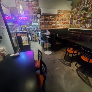Inside the restaurant.