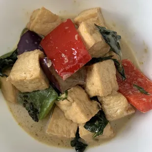 Green curry with tofu