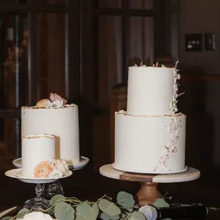 three tiered cakes on a table