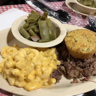 Chopped brisket plate 2 sides