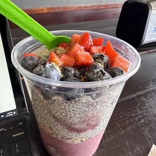 Purple bowl with add-on of peanut butter