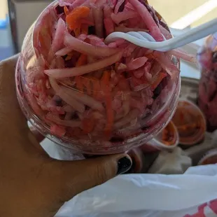 Gaspacho ( shredded beets, carrots, jicama)
