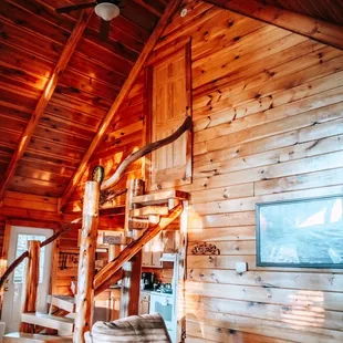 Living room to upstairs king bed