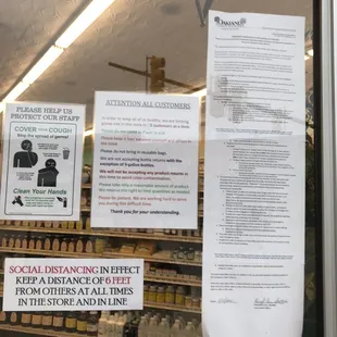 a sign in a store window