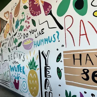  a wall with a variety of vegetables