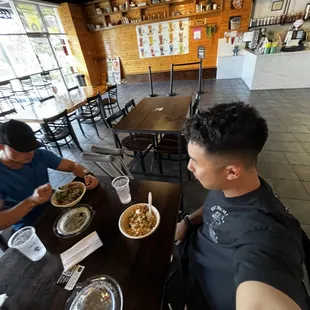 enjoying lunch