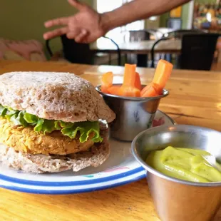 I had the Vegan Chicken Patty sandwich..... Wow just wow and not even vegan but it was wholesomely delicious!!