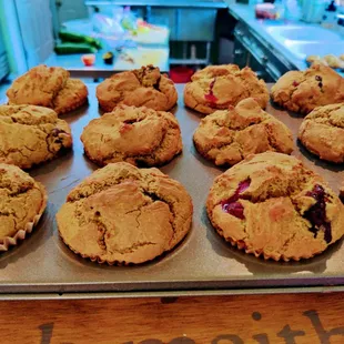 Come try our New Vegan House Muffins; Gluten, Dairy and Corn Free all organic ingredients.low sugar that batch is Cranberry Vanilla Orange..