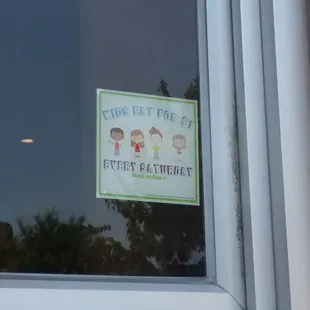 Kids eat for  $1 on Saturdays. Dine in only.