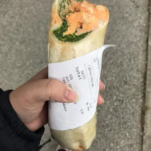 Buffalo chicken wrap $6.50 with tax