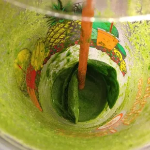 Unblended spinach in my smoothie