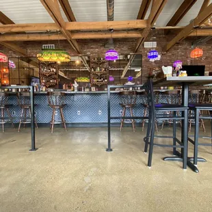 Bar has outlets and USB ports available