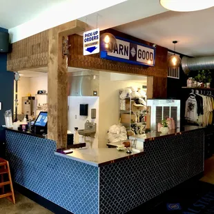 To go orders picked up here, just inside the main entrance.