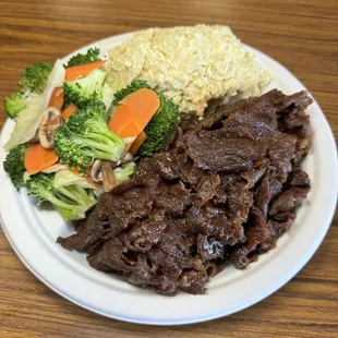 meat and vegetables on a plate