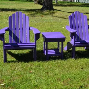 Mystical Grape Adirondack Rounded Deck Chair Set