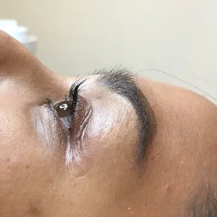 Eyelash perm and tint