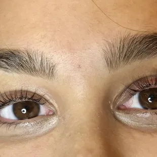 Eyelash perm and tint
