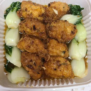 Fried Mixed Tofu with Chinese Green /