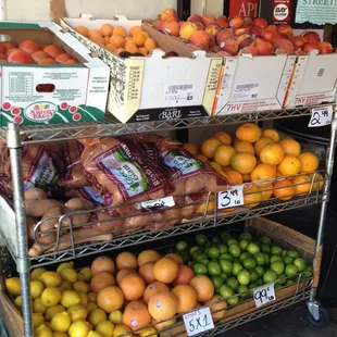 a display of fruits and vegetables