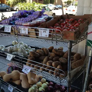 a display of vegetables