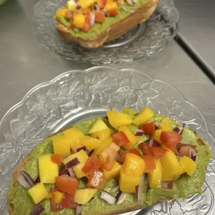 Mango salsa avocado toast