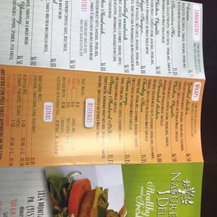 Menu side 1 great prices