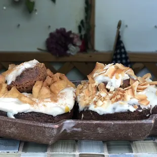 two desserts on a plate