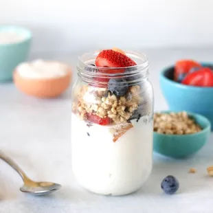 Parfait (available in vegan or dairy yogurt).