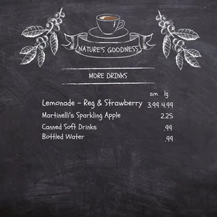 a menu for a coffee shop