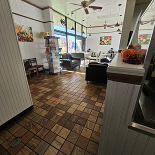 Seating in the back of the cafe