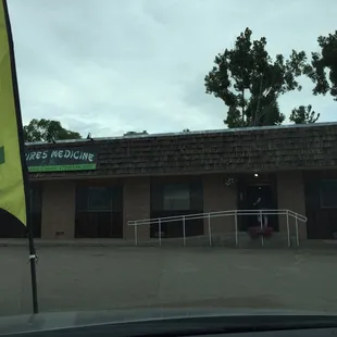 Outside of the building!