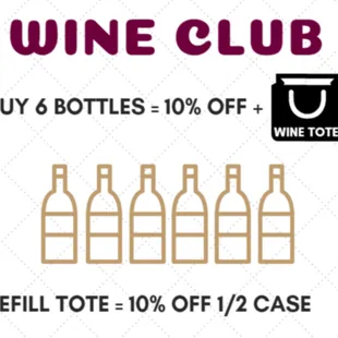 Join our WINE CLUB and get a Nature's Own wine tote + 10% OFF anytime you fill the tote again!
