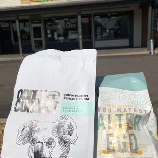 Grabbing local coffee