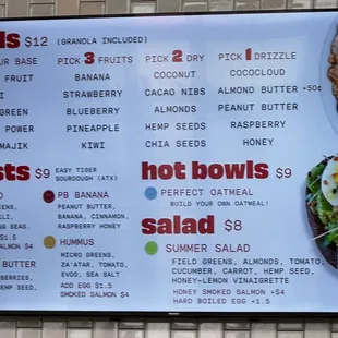 Bowls, toasts, and salads