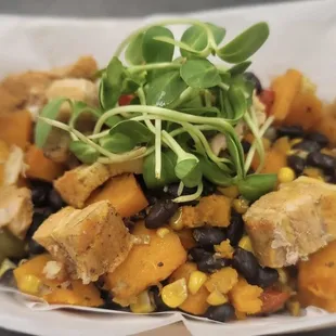 Pork belly succotash